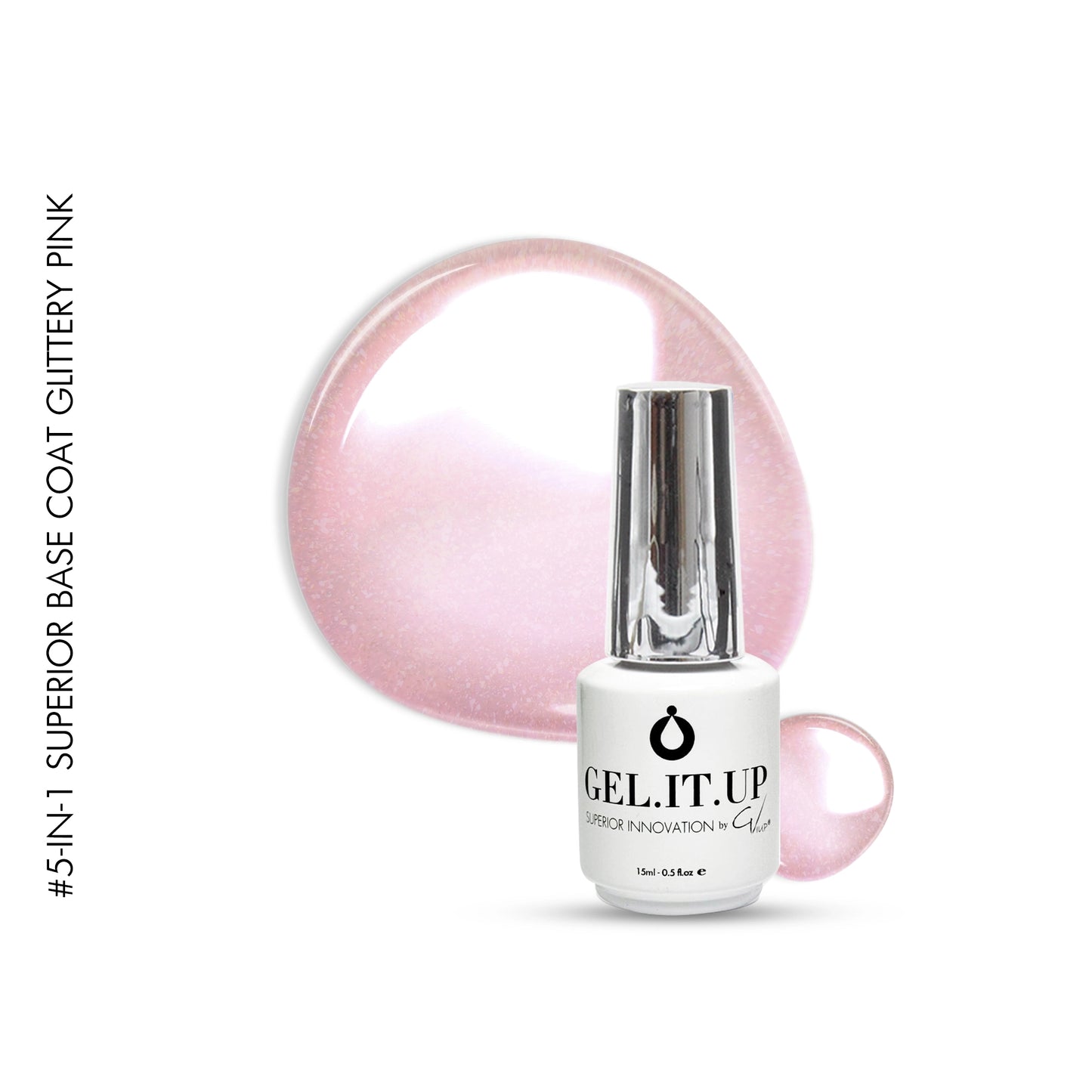 5-in-1 Superior Base Coat Glittery Pink