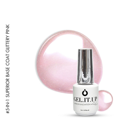 5-in-1 Superior Base Coat Glittery Pink